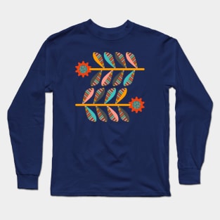 SUNFLOWERS Retro Mid-Century Modern Mod Floral - UnBlink Studio by Jackie Tahara Long Sleeve T-Shirt